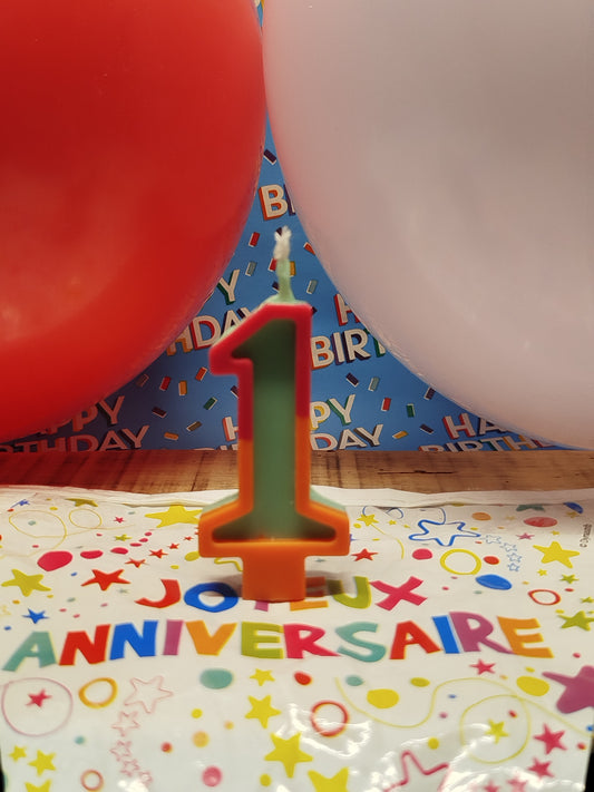 Bougie anniversaire chiffre